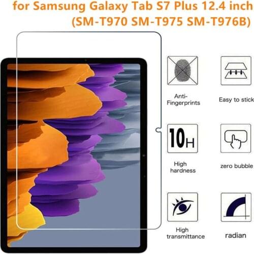 Tempered Glass For Samsung Galaxy Tab S7 Plus 12.4" S7+ SM-T970 SM-T975 SM-T976 T970 T975 Screen Protector Film Glass