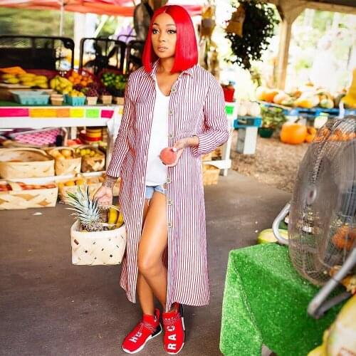 Vertical Striped Print Extra-long Coat Women Fashion Turn Down Collar Full Sleeve Jacket Casual Single-breasted Loose Outwear