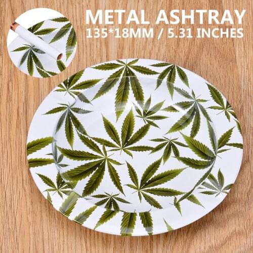 135*18mm Cigarette Ashtray Tinplate Cigarette Ash Smoking Pipe Holder Home Office Supplies Ashtray