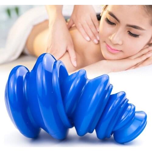 4 Pcs Vacuum Cans Massage Silicone Cupping Moisture Absorber Ventouse Anti Cellulite Physical Therapy Health Care Blue Device