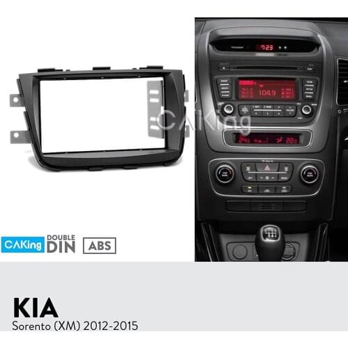 Double Din Car Fascia Radio Panel for KIA Sorento (XM) 2012-2015 Dash Kit Install Facia Plate Adapter Cover Bezel Console Trim