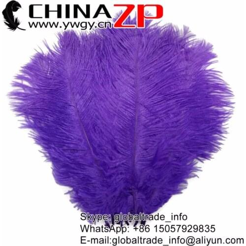 CHINAZP 500pcs/lot 35-40cm(14-16inch) Good Quality Carnival Costumes Purple Colored Ostrich Feathers