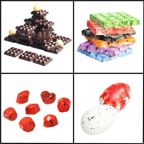 Meibum Polycarbonate Chocolate Mold Easter Eggs Coin Geometric lines Confectionery Baking Tray Candy Molding Plastic Mould