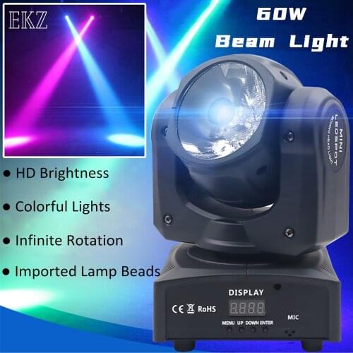 Hot 60W LED RGBW 4IN1 Beam Moving Head Beam Super Bright LED DJ Spotlight DMX Control Light For Disco Party Club Dance