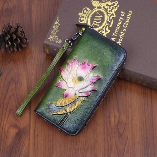 The New Head Layer Cowhide Lady Wallet Restoring Ancient Ways Multi-Function Leisure Brand Summer New High Quality Women Wallet