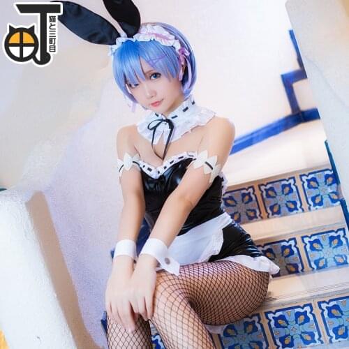 STOCK Anime RE: ZERO - Starting Life in Another World REM Cosplay Costume Bunny Girl Maid Dress 2021 New Style
