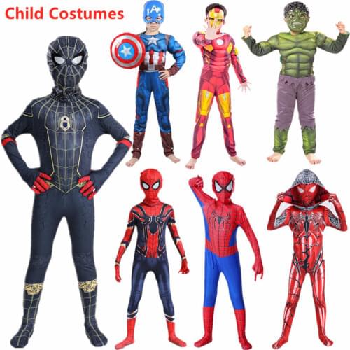 Children Halloween Costumes, Spiderman Party Costumes for Boys and Girls, Superhero Warrior Cosplay Cloak, Carnival