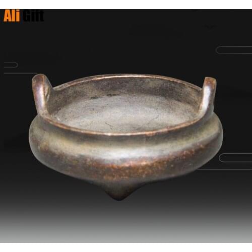 Copper Statue Direct Selling Antique Miscellaneous Antique Crafts Brass Imitation Bronze Coated Pulp Aging Antique Incense Burne