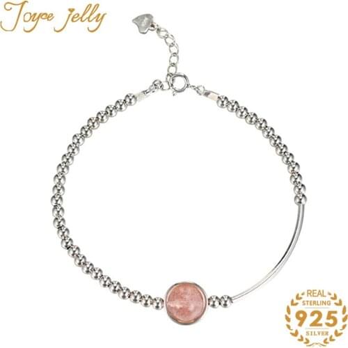 JoyceJelly Trendy 925 Sterling Silver Bracelet for Women Strawberry Crystal New Arrival Korean Style Jewelry Gifts wholesale