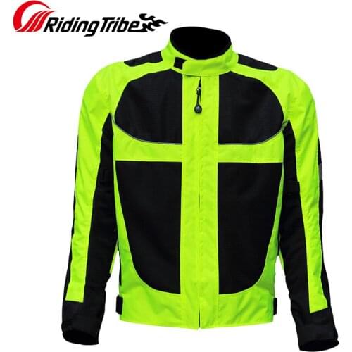 Men Motorcycle Jacket & Pants Summer Winter Breathable Warm Racing Clothing Moto Motorbike Rider Protective Warning Coat JK-21