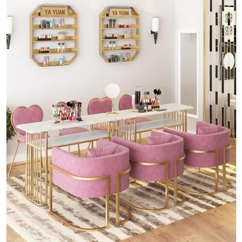 Salon nail shop decoration table and chair set single and double manicure station simple and modern