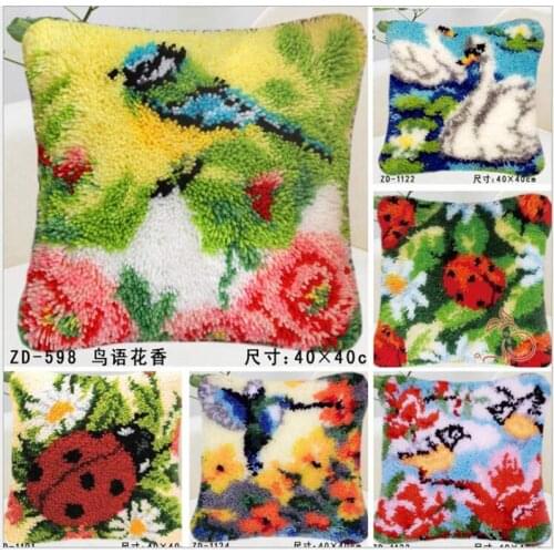 Oneroom cross stitch pillow Placemats "do it yourself" method of needlework kit latch hook rug kit / embroidered pillow Flower