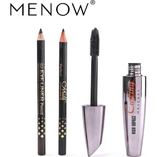 Cross-border makeup MENOW Menor M12002 dense mascara plus two-color eyeliner black/coffee color