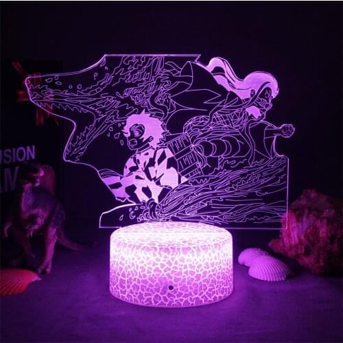 Manga Demon Slayer Kamado Tanjirou Night Light Desk Table Lamps 3D LED Kimetsu No Yaiba Home Decoration Light Gift