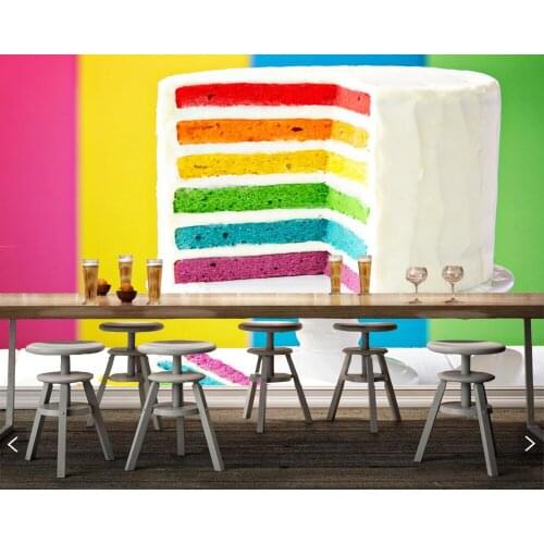 Papel de parede Cakes Multicolor Food photo Torte wallpaper,living room TV sofa wall bedroom kitchen restaurant bar 3d mural
