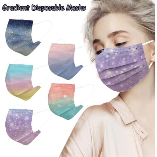 10/50pcs Adult Masque Jetables Gradient Star Disposable Face Mask For Face Masque Mascarillas Desechables Halloween Cosplay