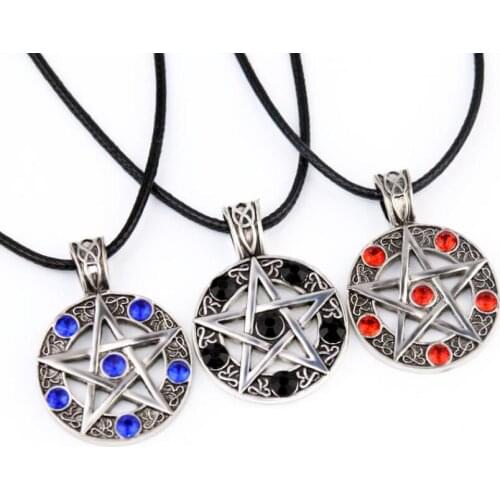 New Woman Men Retro Necklace Pentagram Pentacle Five-Pointed Star Wicca Pagan Dean Winchester Pendant Gothic Jewelry