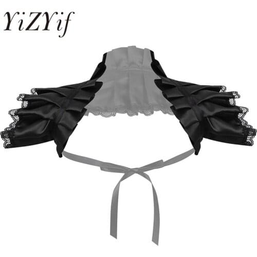 Steampunk Pirate Collar Victorian Fake Collar Ruffled Shrug Shawl Bolero Collar Halloween Pirate Cosplay Costume Accessories