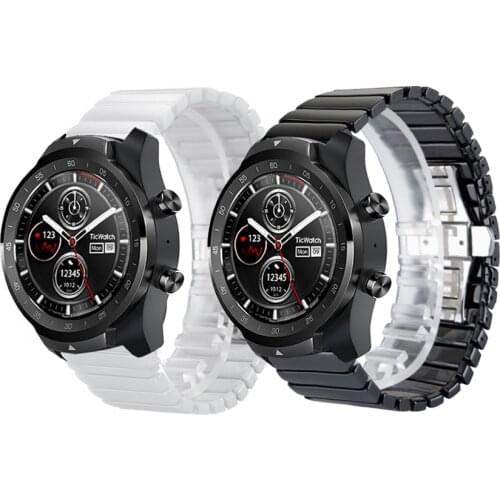 20mm 22mm Ceramic Watch Band Strap for Ticwatch Pro 3 E2 S2 GTX Bracelet Belt