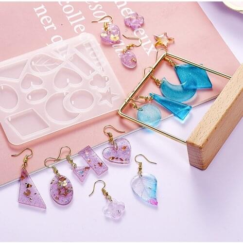 Handmade Silicone Earrings Mold Necklace Earring Pendant Resin Molds Drop Dangle Resin Earring Mold Jewelry Making Tools