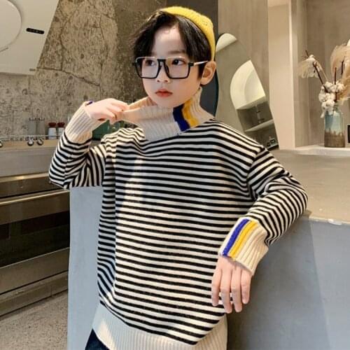 New Casual Kids Girls Boys Knit Sweaters Autumn Winter Solid Color Loose Jumpers Children Round Collar Long Sleeve Pullover Tops