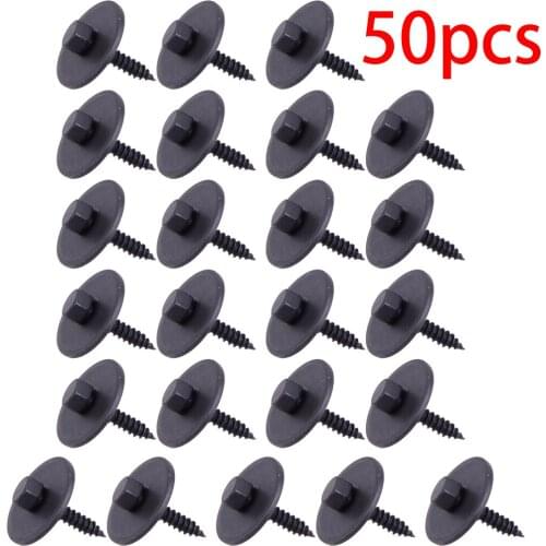 Universal 250pcs/Set 25mm Black Car Body Fender Screw Bumper Retainer Clip Bolt Hex Head