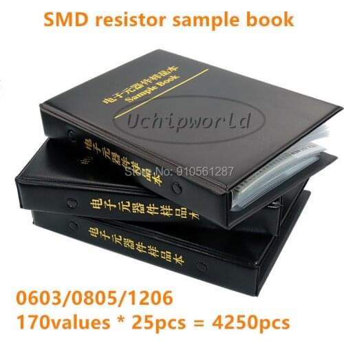 0603 0805 1206 1% SMD resistor sample book 0R 1R 10R 100R 1K 10K 100K 1M 10M 150R 22R 330K 4.7K 680R 9.1R 16R 24K 240R 4.3R 56R