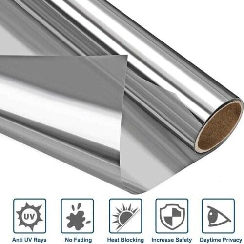 1*Heat Insulation Mirror Film 60cm X 200cm One Way Mirror Film Privacy Glass Sticker Reflective UV Solar Insulate In Stock