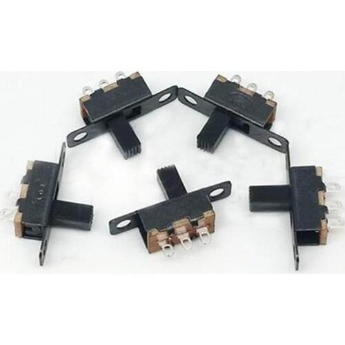 100pcs On-off slide switch mounting switch mini micro electronic switch 3 pins 2 positions tansverse handle switch