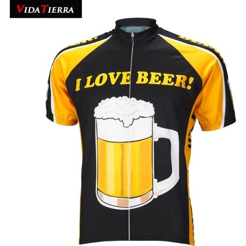 2019 VIDATIERRA cycling jersey yellow black I LOVE BEER mtb jersey go pro classic can custom pro racing team Outdoor sports COOL