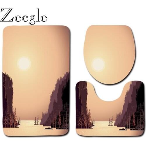Zeegle Bath Mat 3 Pcs Bathroom Mat Set Anti Slip Bath Mat Rug Home Decor Bathroom Products Bathroom Entrance Mat Shower Mat