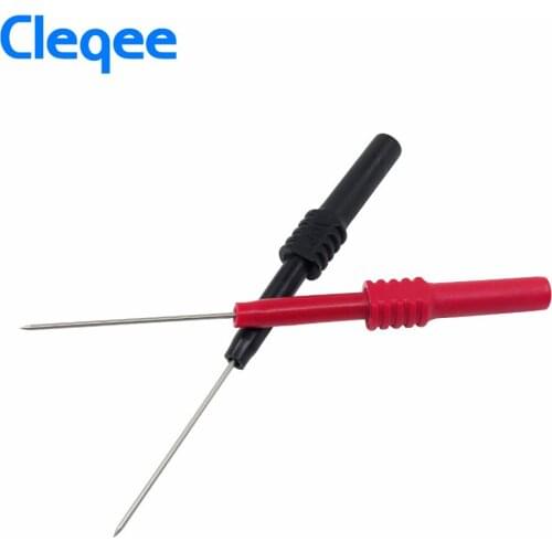 Cleqee P5009 4pcs Soft PVC Insulation Piercing Needle Non-destructive Multimeter Test Probes Red/Black