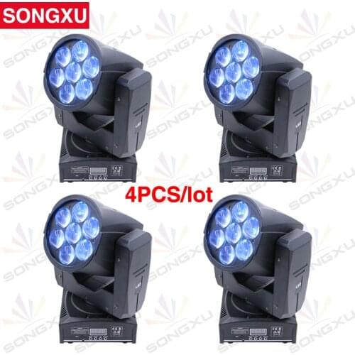 4pcs/lot SONGXU LED Moving Head Zoom Light 16 DMX Channel 7*12W RGBW 4IN1 Color Mixing DMX DJ Lighting Stage Light/SX-MH0712Z