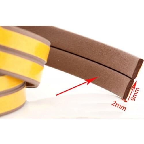 5-10M Door Window Seals Ruber Soundproof Strips Steel Window Cabinets Wooden door seams anti-collision I Type 9mm*2mm