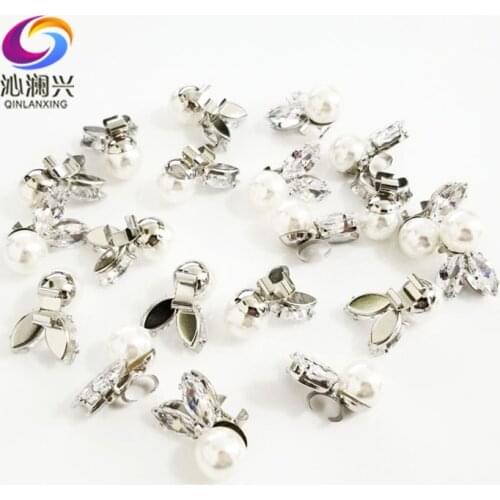 5pcs/pack Lovely rabbit shape Super flash Zircon pearls claw rhinestones,diy/ High-grade jewelry accessory