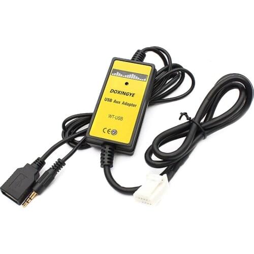 6 + 6PIN Car Radio Digital USB MP3 Interface CD Changer Adapter with 3.5mm AUX In Input for TOYOTA LEXUS Corolla Series