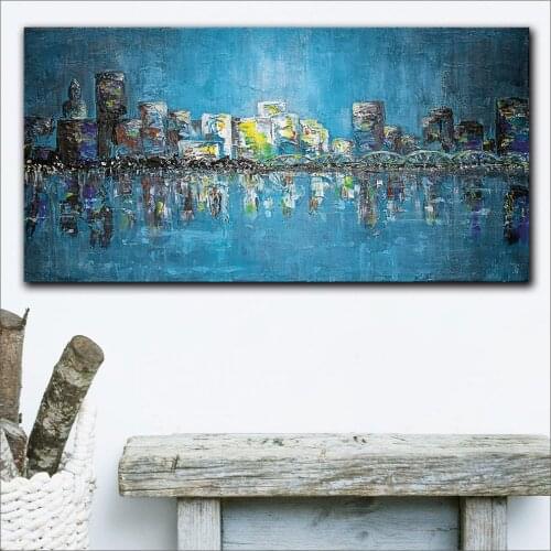 Fashion Skyline An Abstract Fine Art City Poster Canvas Art Landscape Oil Painting Wall Pictures For Living Room Modern Unframed