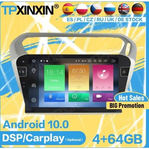 Carplay Car Radio 2 Din Stereo Control Receiver Bluetooth Android For Peugeot 301 2013 2014 2015 2016 GPS Player Audio Head Unit