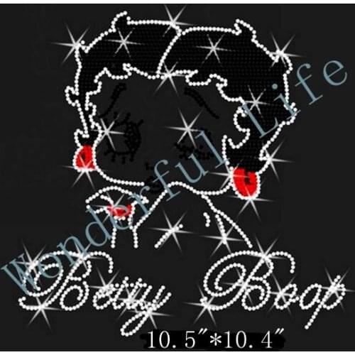 Free shipping hot fix rhinestones motif iron on transfer Rhinestone Transfer Rhinestone Transfer "Bety Bop"
