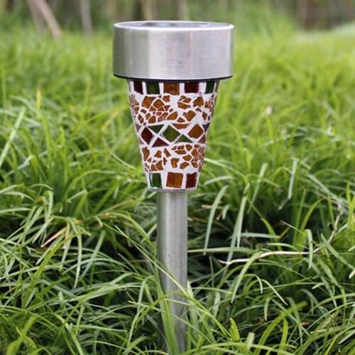 Free Shipping Outdoor LED Solar Light For Garden Decorative 100% Solar Power Outdoor Solar Lamp Mosaic For Garden Decoration