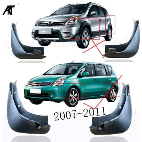 Mud Fender Flaps Splash Guard Mudflaps Mudguard Cover Trim For NISSAN LIVINA 2007 2008 2009 2010 2011 without Wheel eyebrow