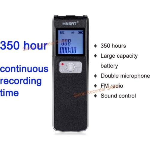 Digital voice recorder 350hours super long time contiouns ecording voice activated FM radio MP3 playing
