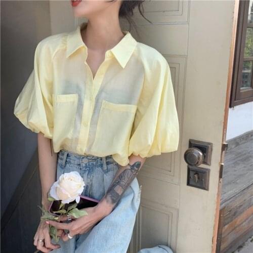 Cheap wholesale 2021 spring summer autumn new fashion casual ladies work women Blouse woman overshirt female OL Vy6697
