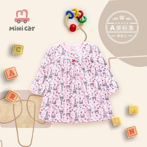 Baby T-shirt skirt female baby spring and autumn cotton long sleeve skirt lady out dress