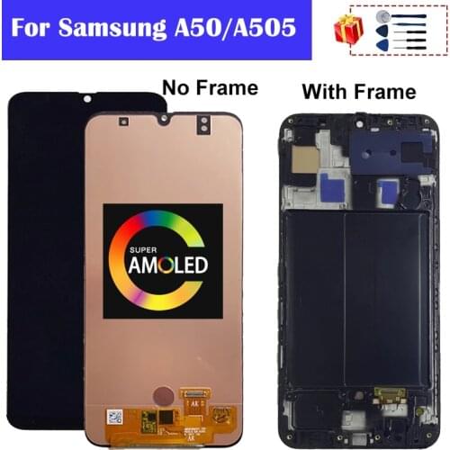 Super AMOLED For Samsung A50 Display SM-A505FN/DS A505F/DS A505 lcd Display Touch Screen Digitizer Assembly For A50 lcd