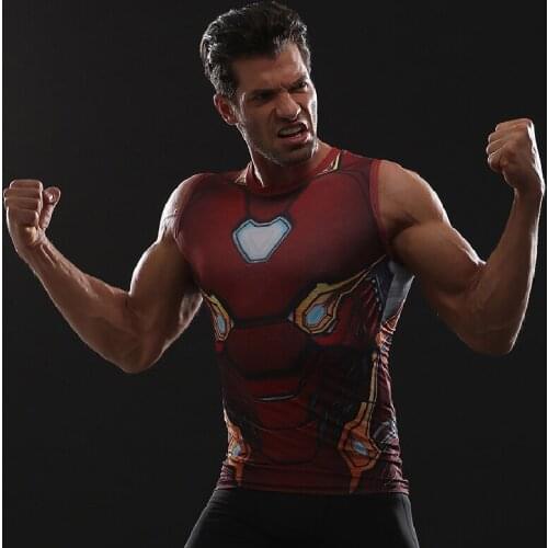 3XL-4XL 3D Printed T shirts Men Compression Shirt Comic Cosplay Quick Dry Sports Cloth Fitness Summer Sleeveless Tank Tops Male