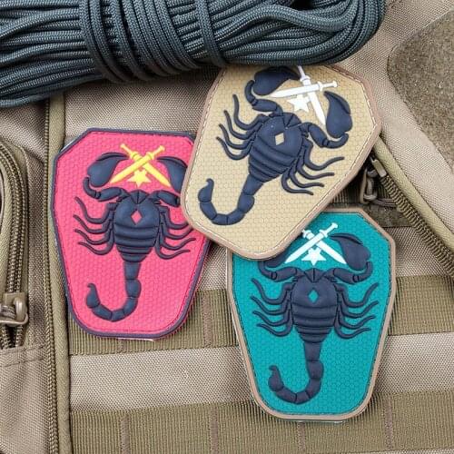 T-N PVC Tactical Monkey Magic Stickers Armband Scorpion Unit Soft Rubber Badge 3D Army Fan Military Hook&Loop velcro Patches
