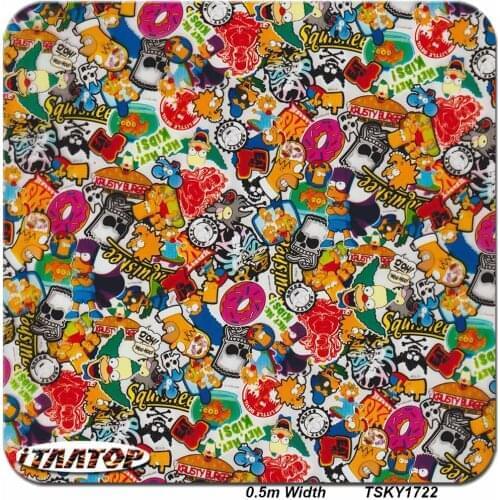 ITAATOP Bomb Sticker Design Dip Kit Film 0.5M * 2/10/20M Water Transfer Printing Film