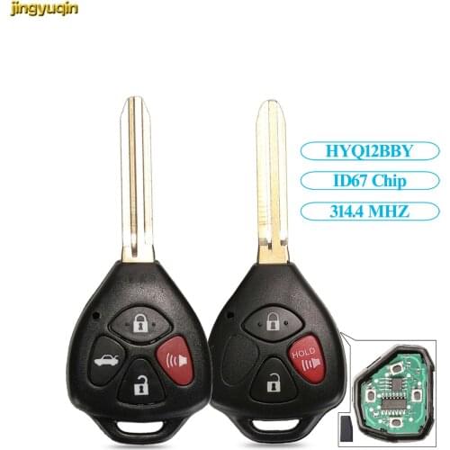 Jingyuqin Remote Car Key 314.4 MHZ ID67 Chip HYQ12BBY For Toyota Camry Avalon Corolla Matrix RAV4 Yaris Venza TC/XA/XB/XC 3/4BTN