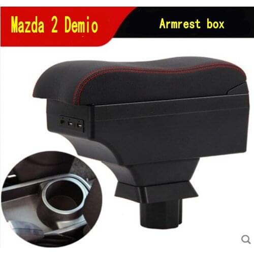 Storage Box Center Centre Console Cup Holder Dual Layer armrest box For Demio 2002-2013 2008 2009 2010 2011 2012